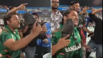 Bangladesh lose 5th match in a row at CWC 2023, enraging fans who lash out at players in anger. Watch video.