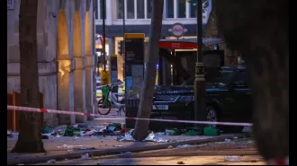 Eight people injured after car crashes into London bus stop.
