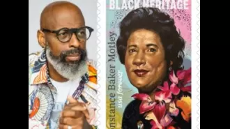 Charly Palmer's artwork of Constance Baker Motley to be featured on a 2024 U.S. Postal Service Black Heritage Series stamp.