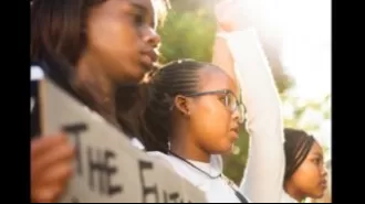 Students at a California high school staged a walkout to protest a racist video made by students, calling for accountability.
