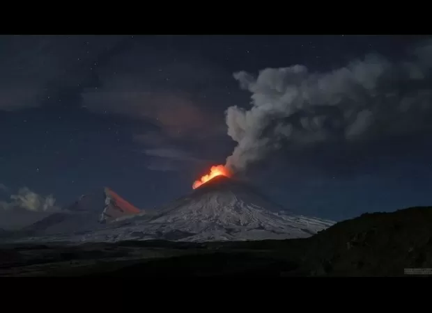 Eurasia's highest active volcano erupted in Russia's Kamchatka Peninsula, sending massive ash columns into the sky. Visuals of the eruption have surfaced.