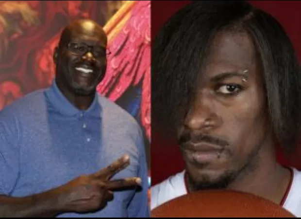 Shaq shows off an emo-style Jimmy Butler hairdo for Halloween.