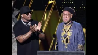 DJ Kool Herc was moved to tears as LL Cool J inducted him into the Rock & Roll Hall of Fame.