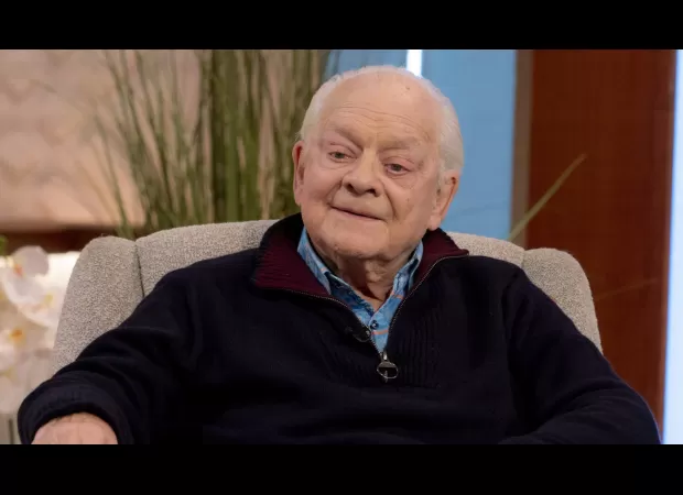 Sir David Jason, 83, throws his crutches away after having a bionic body part implanted.