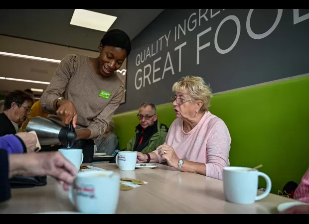 Supermarket café offers £1 meal deal to help over 60s stay warm & fed this winter.