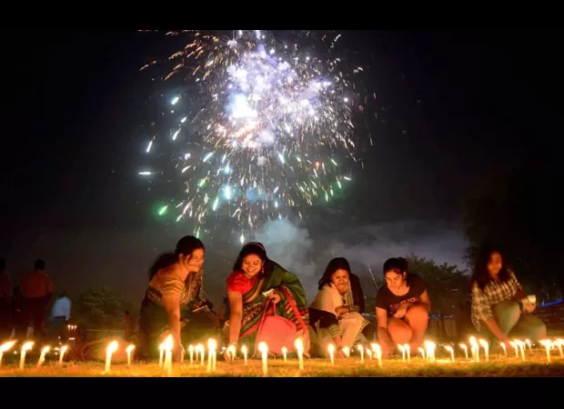 Celebrations of those who couldn't make it home for Diwali, by students, journalists & restaurant staff.