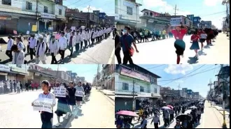 Tribal students in Manipur protest gov't neglect of their education.