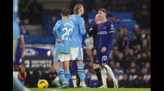Cole Palmer was given a shove by Erling Haaland after a mischievous move in Chelsea's draw with Man City.