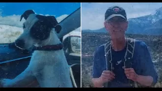 The body of a hiker missing for two months was found, with his dog still alive by his side.