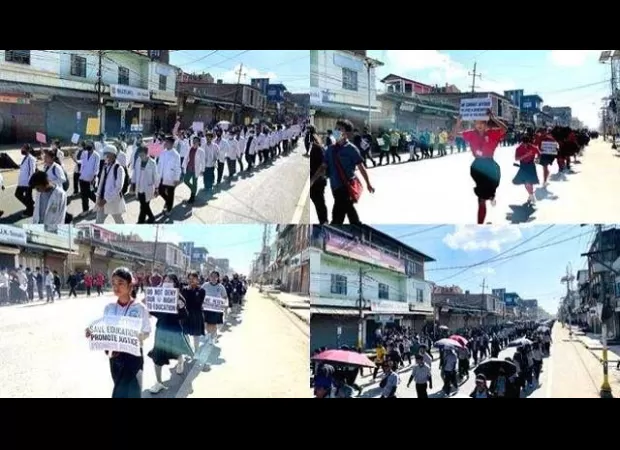 Tribal students in Manipur protest gov't neglect of their education.