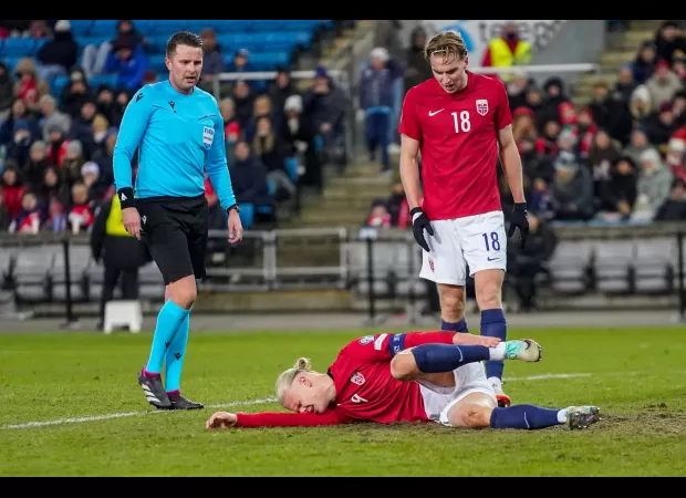 Doctor says Haaland has an injury, but no details yet on the extent of it.