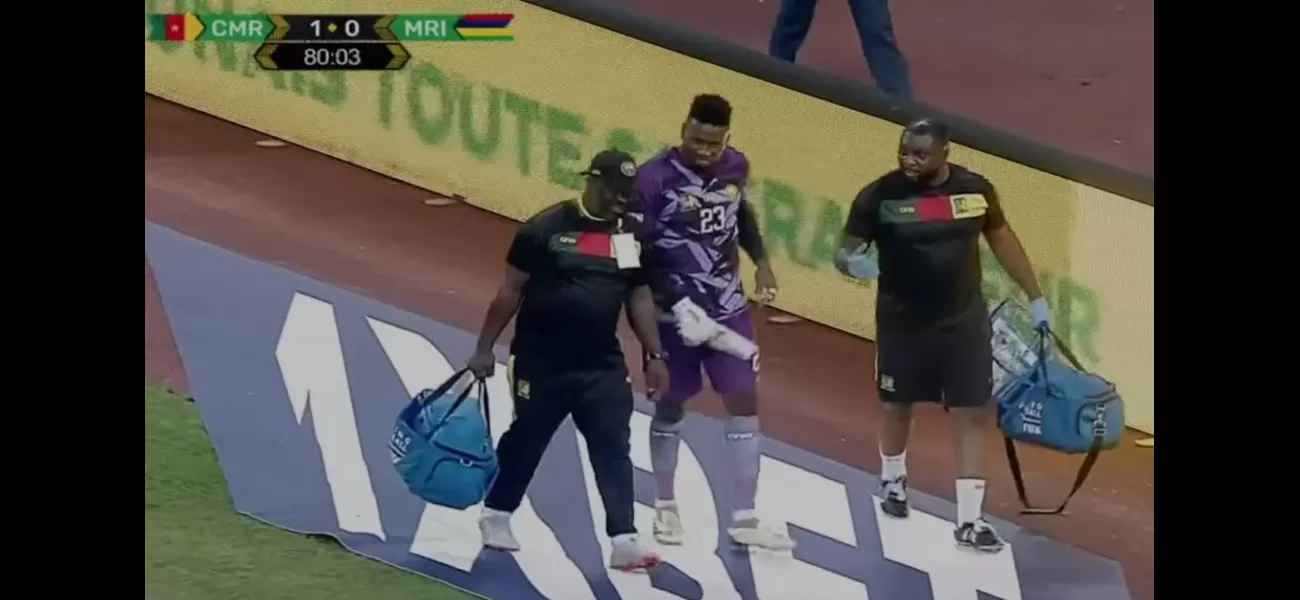 Onana injured while playing for Cameroon; Man Utd goalkeeper sidelined.
