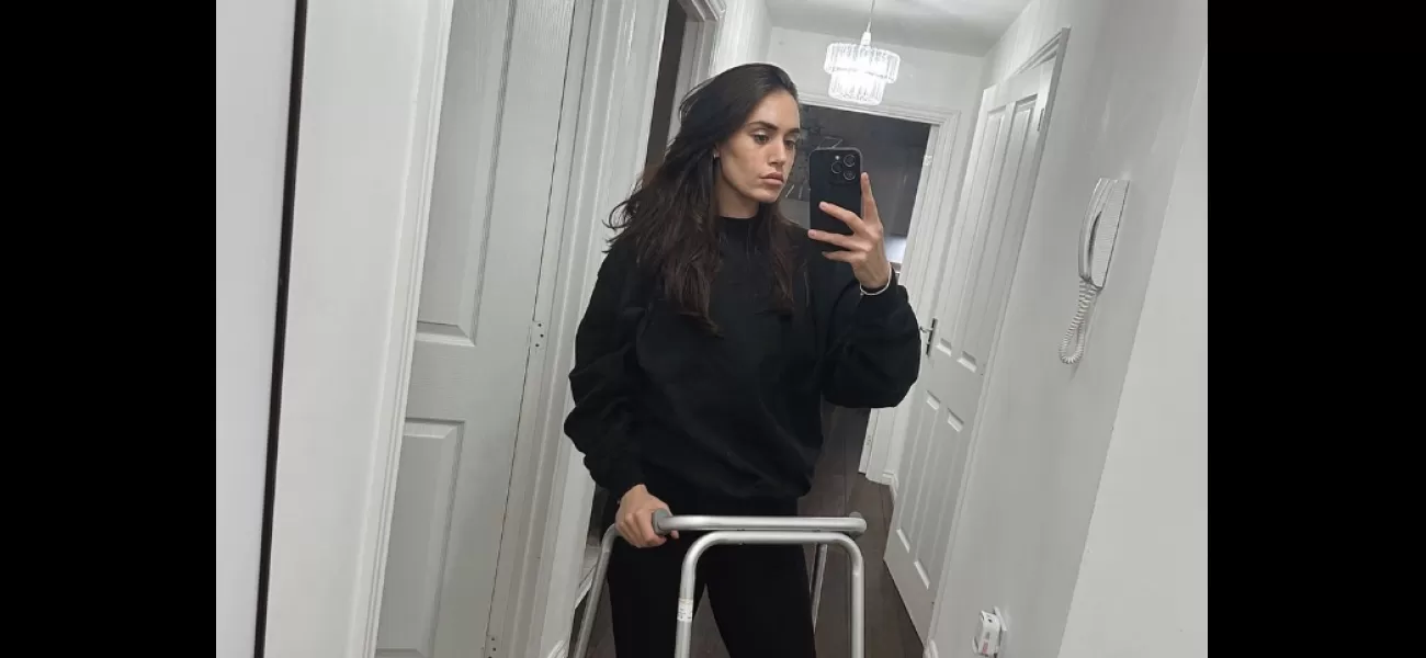 TOWIE star walks for first time in 6 months with zimmer frame after car crash.