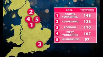 Map reveals where in the UK burglaries are most likely to happen during Xmas; check if your area is at risk.