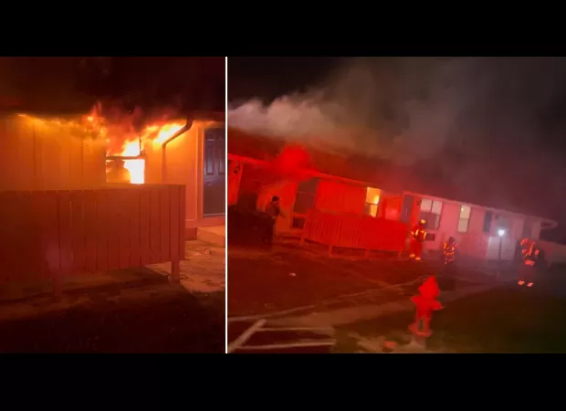 Woman with three children found dead from stabbing in her burning home; one of the children died.