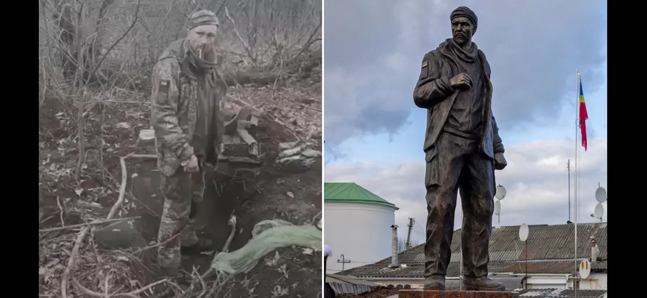 A statue erected to commemorate a soldier who shouted 