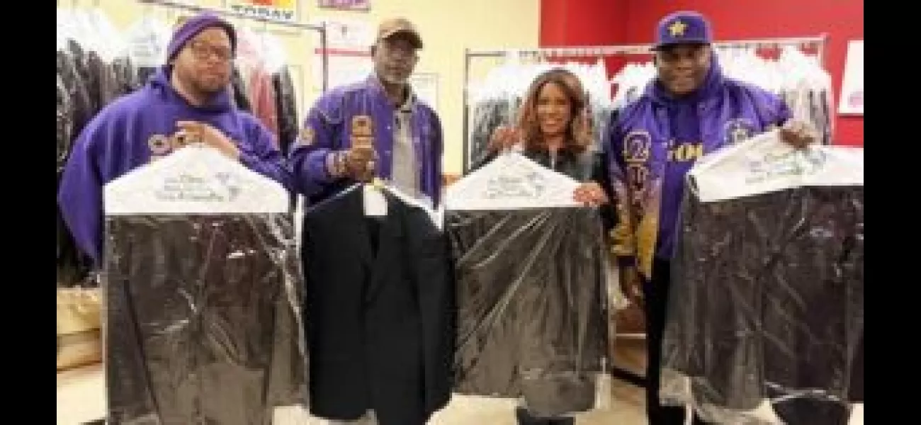 Omega Psi Phi's Sigma Rho Chapter donated nearly 100 suits to Jackets For Jobs, providing career attire to those in need.