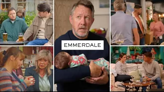Next week, 20 Emmerdale pics show babies' secrets exposed and affairs revealed.