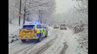 Three weather warnings issued as snow turns UK into the Alps.