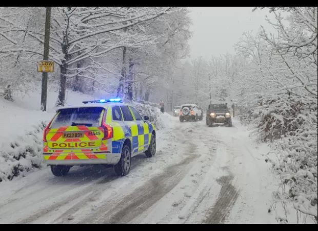 Three weather warnings issued as snow turns UK into the Alps.