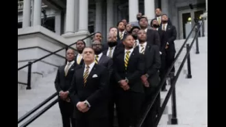 The White House was decorated with black and gold, thanks to the members of Alpha Phi Alpha fraternity.
