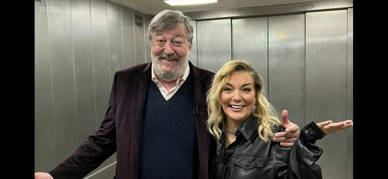 Stephen Fry & Sheridan Smith got stuck in an elevator while filming The One Show, causing chaos.