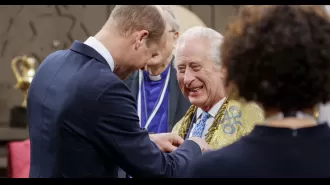 King joked about his large hands resembling sausages during coronation rehearsal.