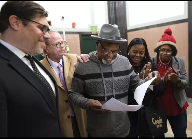 Wrongly convicted man released after spending nearly 50 years in prison.