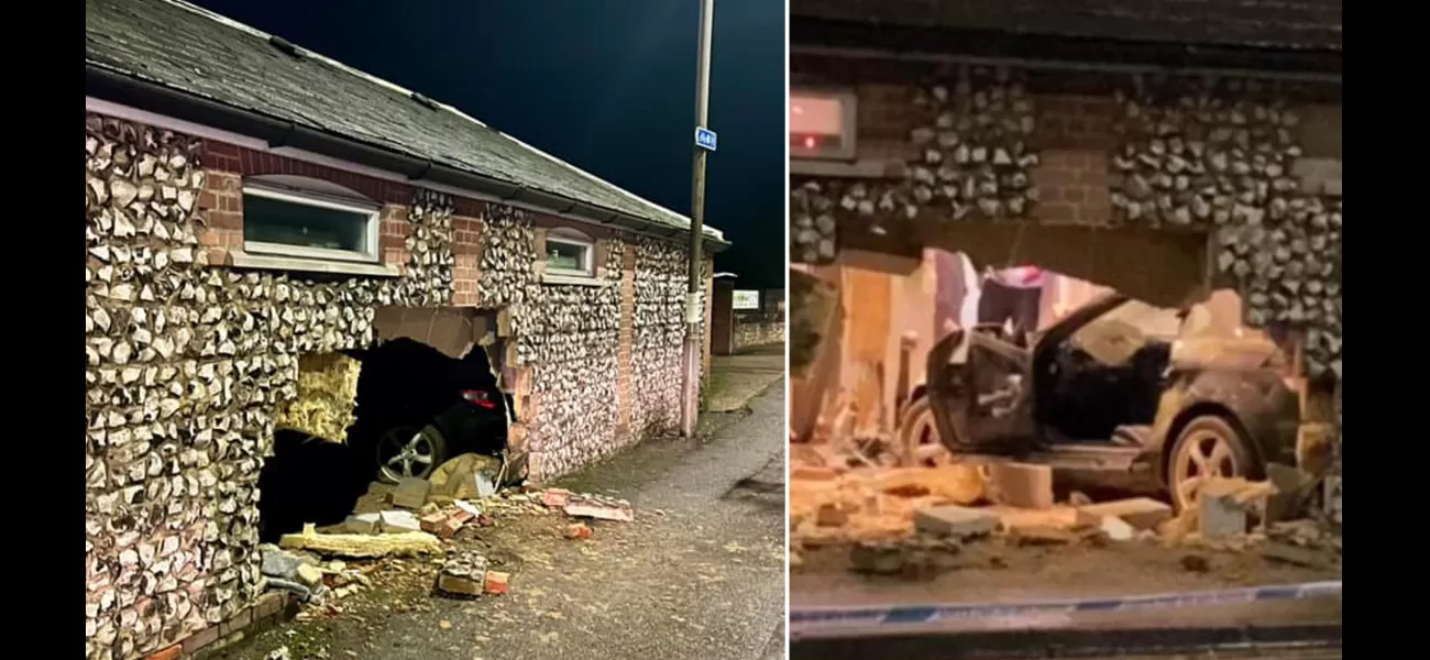 Car smashes through nursery wall on Christmas night, leaving a mess behind.