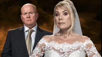 Phil and Sharon's wedding explodes as two colossal secrets are revealed.