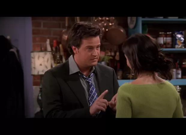 Friends Xmas ep w/ meaningful Chandler moment more meaningful post Matthew Perry's death.