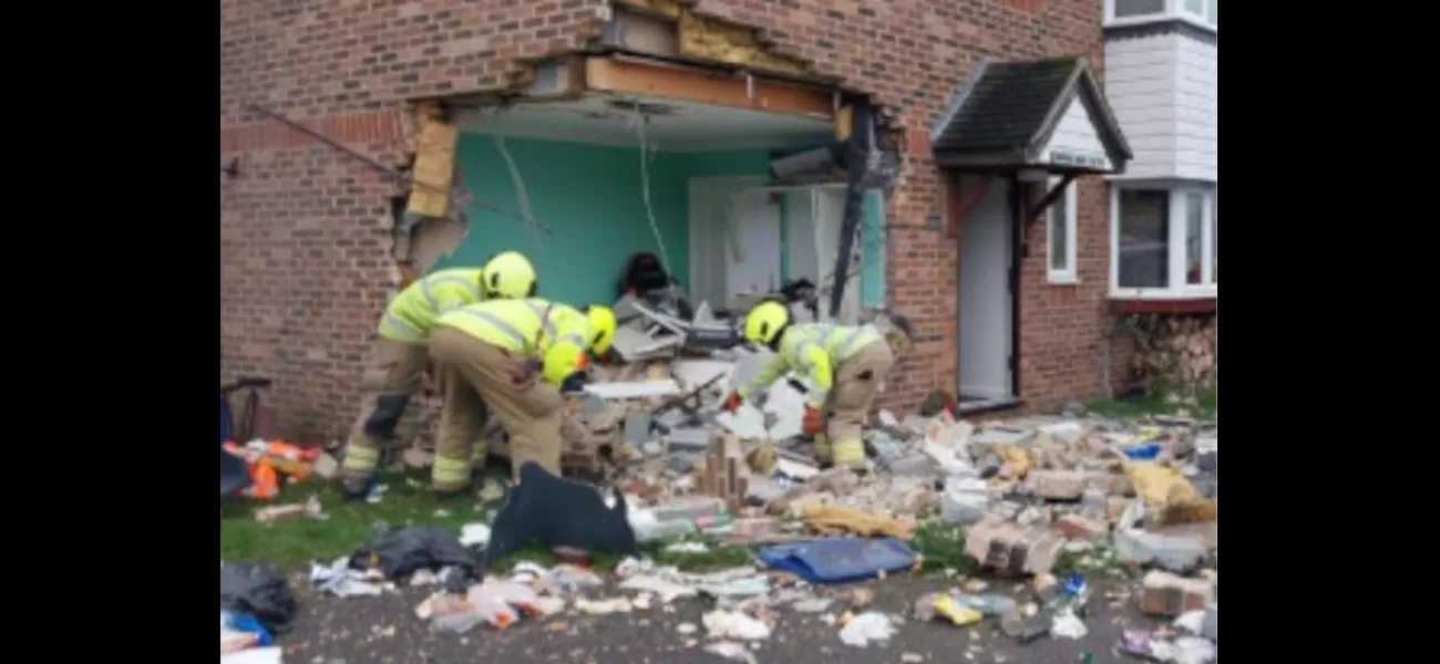Car crashes into side of house at 80mph, leaving a huge hole on Christmas Day.