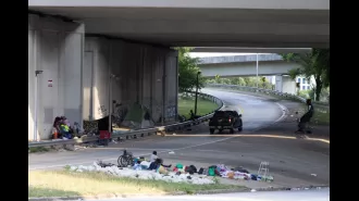 Atlanta clears homeless encampments due to bridge fires.
