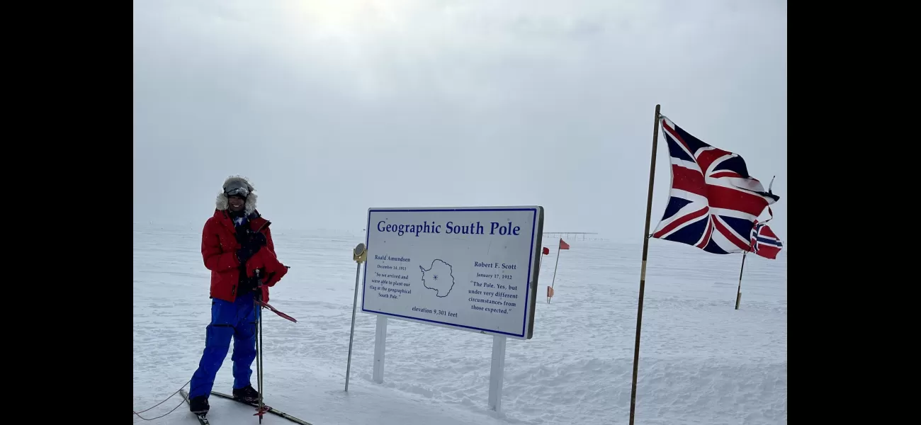 A British Army officer became the fastest woman to ski around Antarctica.