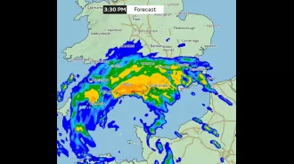 Map depicts route of new storm bringing 2