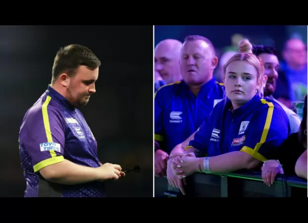Girlfriend and family of Luke Littler dejected after his loss in World Darts Championship final at age 16.