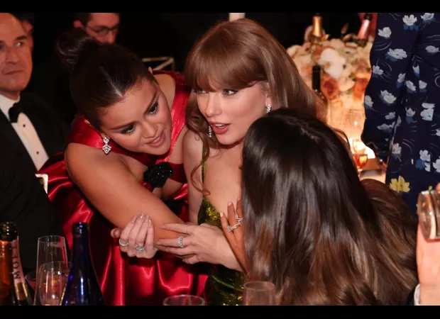 Selena and Taylor had an intense convo, sparking speculation of drama at the Golden Globes.