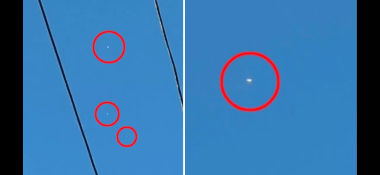 The video shows a number of UFOs merging in the sky.
