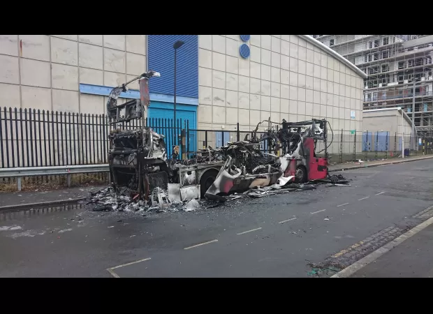 A second London bus catches fire the day after a similar incident with a double-decker.