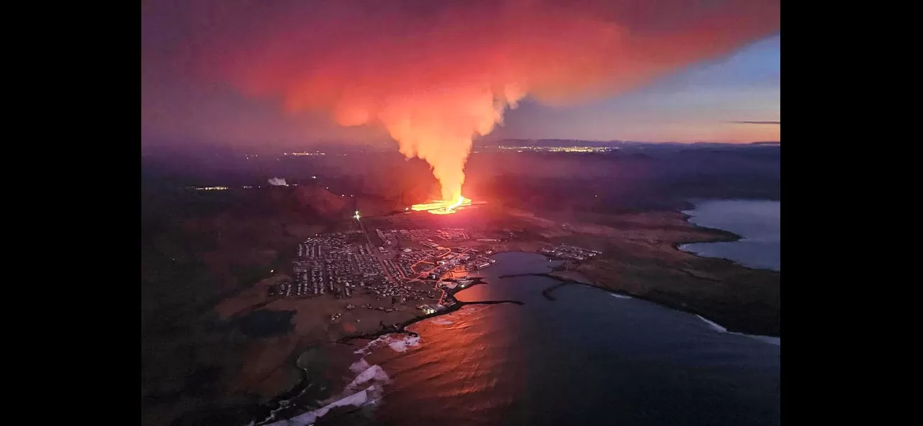 An Icelandic volcano erupts, causing lava to spew into the evacuated town of Grindavik.