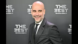 Soccer coach Pep Guardiola swears during live event with Thierry Henry at FIFA Best Awards.