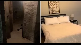 Airbnb guest horrified by discovery of hidden room in rental.