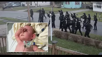 Police mistakenly entered the wrong house and injured a baby who was supposed to have surgery, using stun grenades.