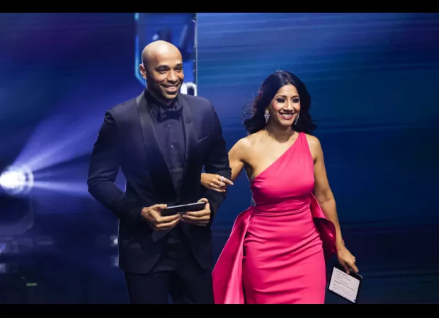 Soccer great Thierry Henry makes sly comment about rival team Tottenham during FIFA Best Awards.
