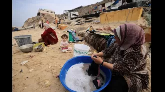 Gazan females repurpose tents as menstrual hygiene products.