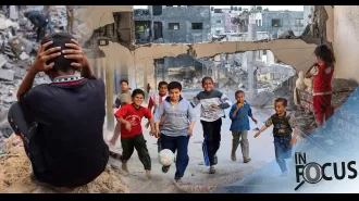 Children living in war-torn areas experience the terrifying reality of gunshots interrupting their playtime, giving them a glimpse of what it truly means to live in a warzone.