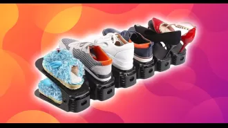 Organize your shoe collection easily with this £15 hack that maximizes space.