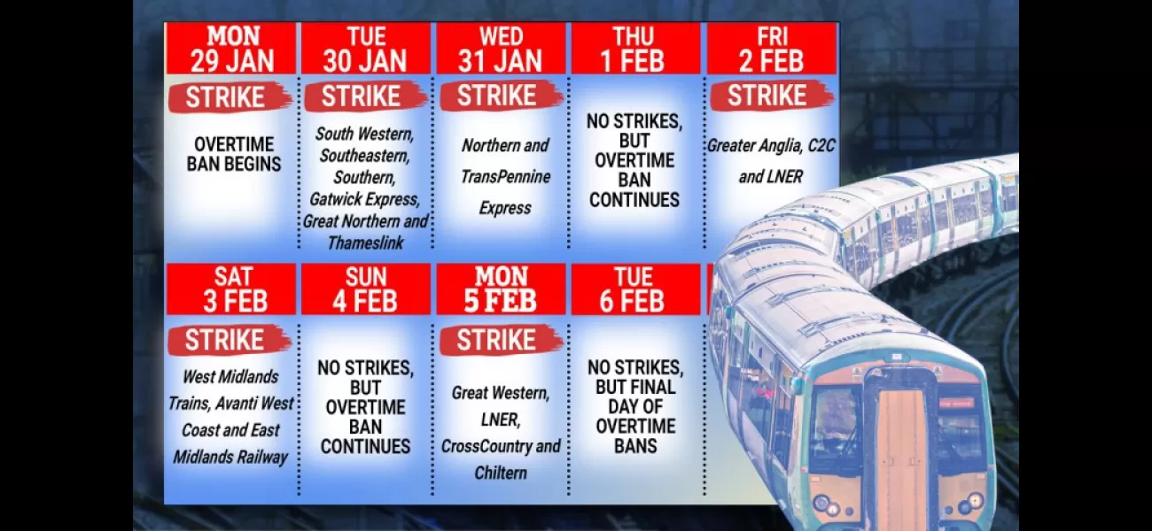 When will the train strikes occur? Dates and services impacted next week.