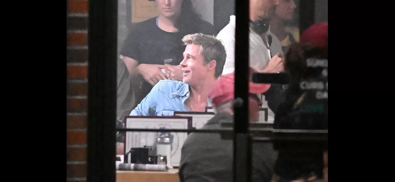 Brad Pitt, aged 60, appears surprisingly young while laughing on the set of a Formula One film.