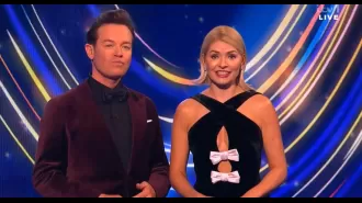 Holly Willoughby said sorry for accidentally swearing at Stephen Mulhern on live TV during Dancing On Ice.